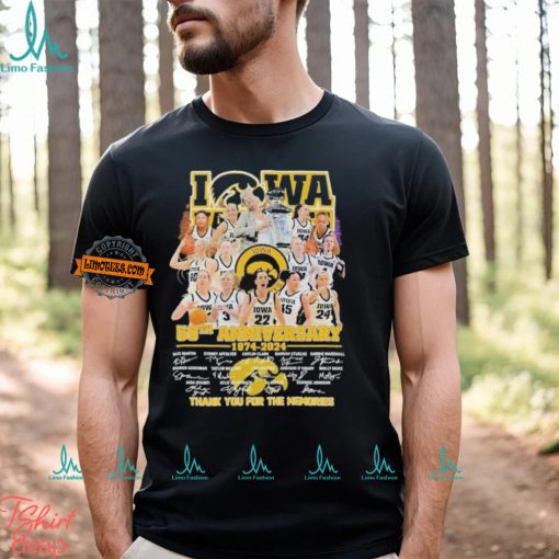 Iowa Hawkeyes 50th Anniversary 1974 2024 Thank You For The Memories Signatures Shirt