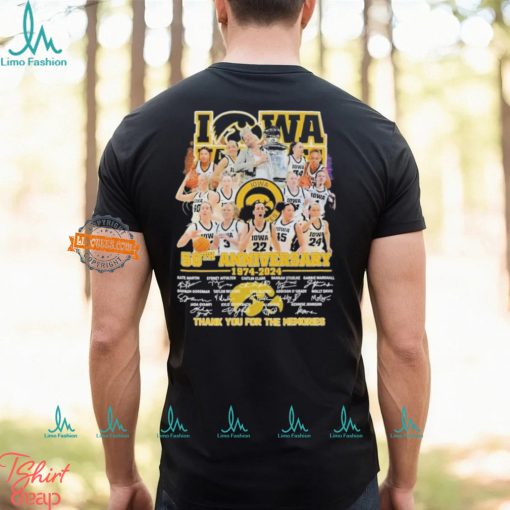 Iowa Hawkeyes 50th Anniversary 1974 2024 Thank You For The Memories Signatures Shirt