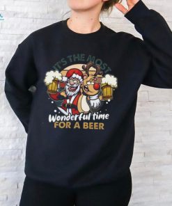 It’S The Most Wonderful Time For A Beer Xmas Graphic Design Printed Casual Daily Basic Unisex T Shirt