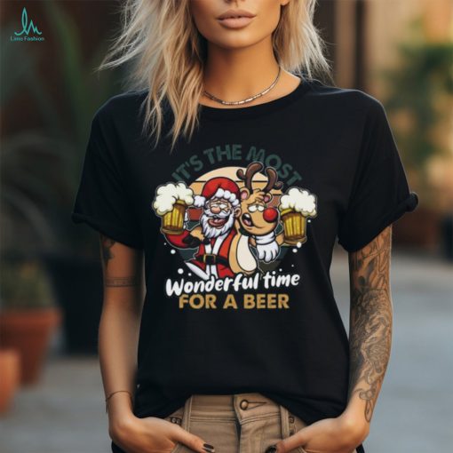 It’S The Most Wonderful Time For A Beer Xmas Graphic Design Printed Casual Daily Basic Unisex T Shirt
