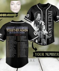 Janet Jackson Together Again Summer 2024 With Special Guest Nelly Baseball Jersey