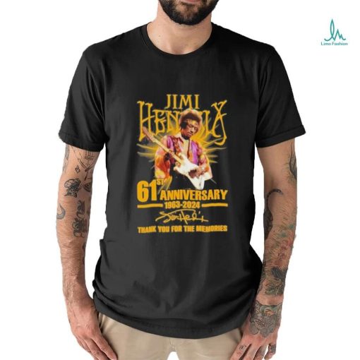 Jimi Hendrix 61st Anniversary 1963 2024 Thank You For The Memories T Shirt