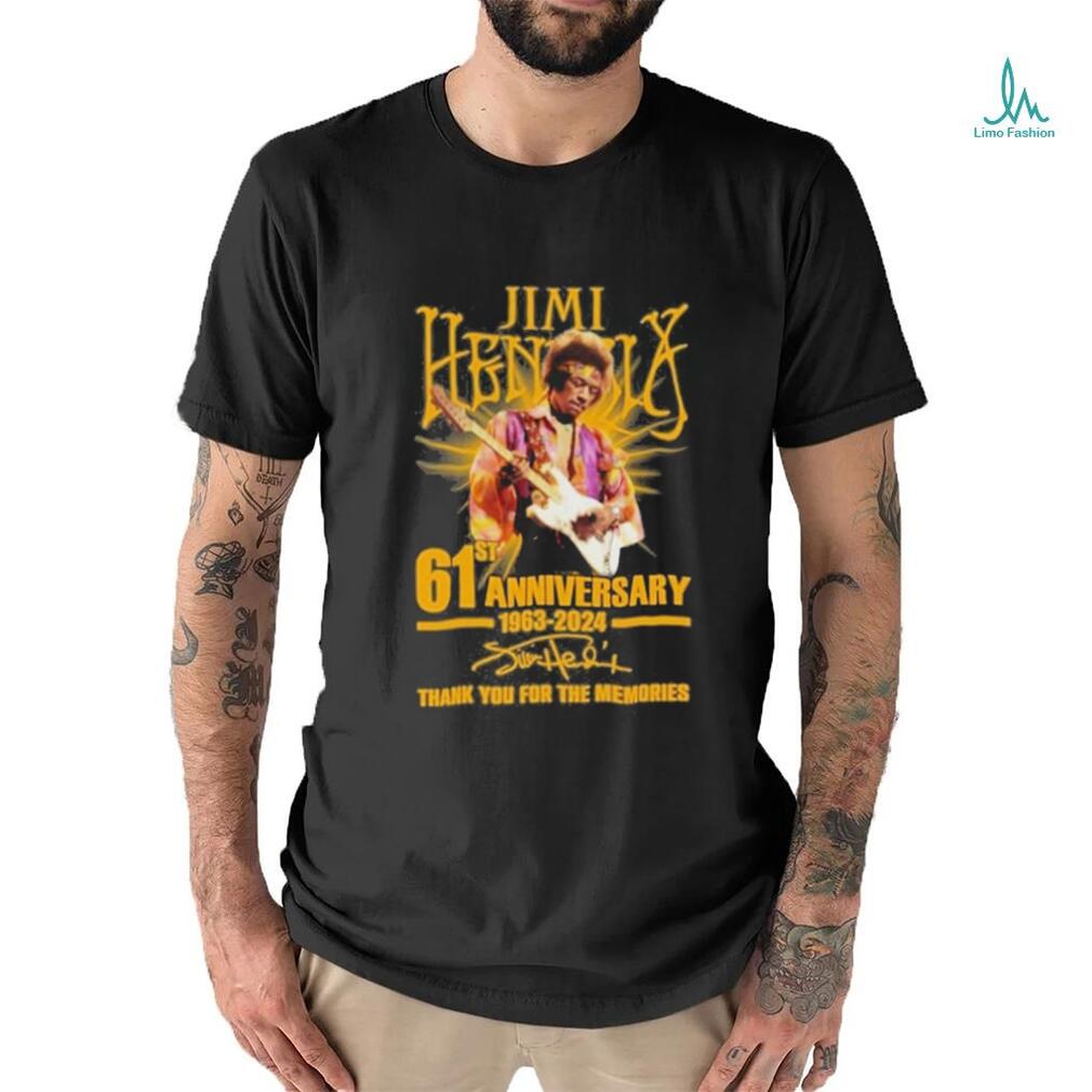 Jimi Hendrix 61st Anniversary 1963 2024 Thank You For The Memories T Shirt Jimi Hendrix 61st Anniversary 1963 2024 Thank You For The Memories T Shirt