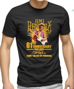 Jimi Hendrix 61st Anniversary 1963 2024 Thank You For The Memories T Shirt