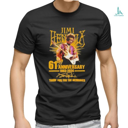 Jimi Hendrix 61st Anniversary 1963 2024 Thank You For The Memories T Shirt