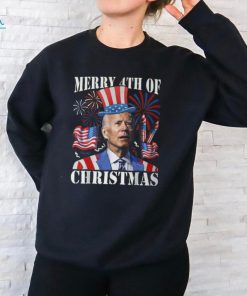 Joe Biden Merry 4Th Of Christmas 4Th Of July Firework T Shirt
