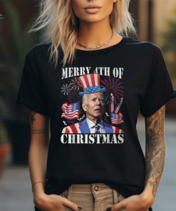 Joe Biden Merry 4Th Of Christmas 4Th Of July Firework T Shirt