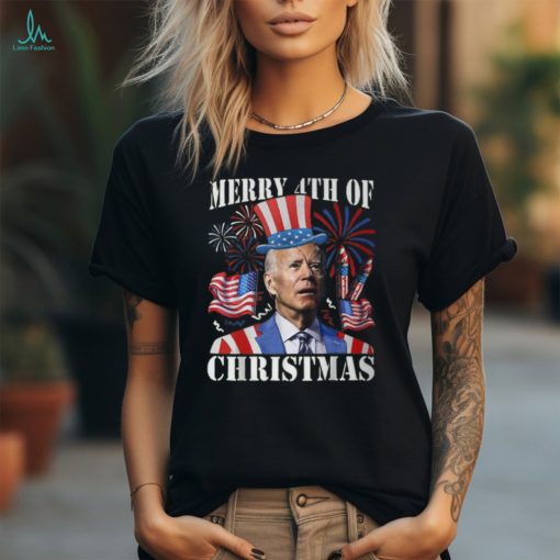 Joe Biden Merry 4Th Of Christmas 4Th Of July Firework T Shirt
