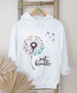 Just Breathe Tee Dandelion And Buterflies Wo Summer Shirt