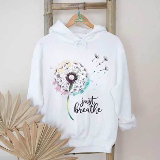 Just Breathe Tee Dandelion And Buterflies Wo Summer Shirt