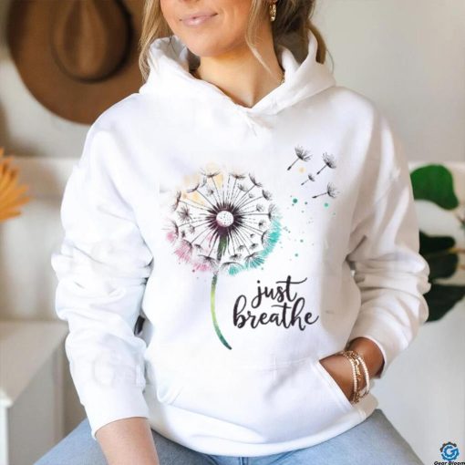 Just Breathe Tee Dandelion And Buterflies Wo Summer Shirt