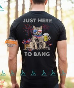 Just Here To Bang Cat 4Th Of July Merica Meowica T Shirt