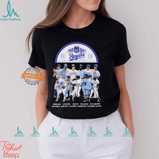 Kansas City Royals 55th 1969 2024 Member History Signatures shirt