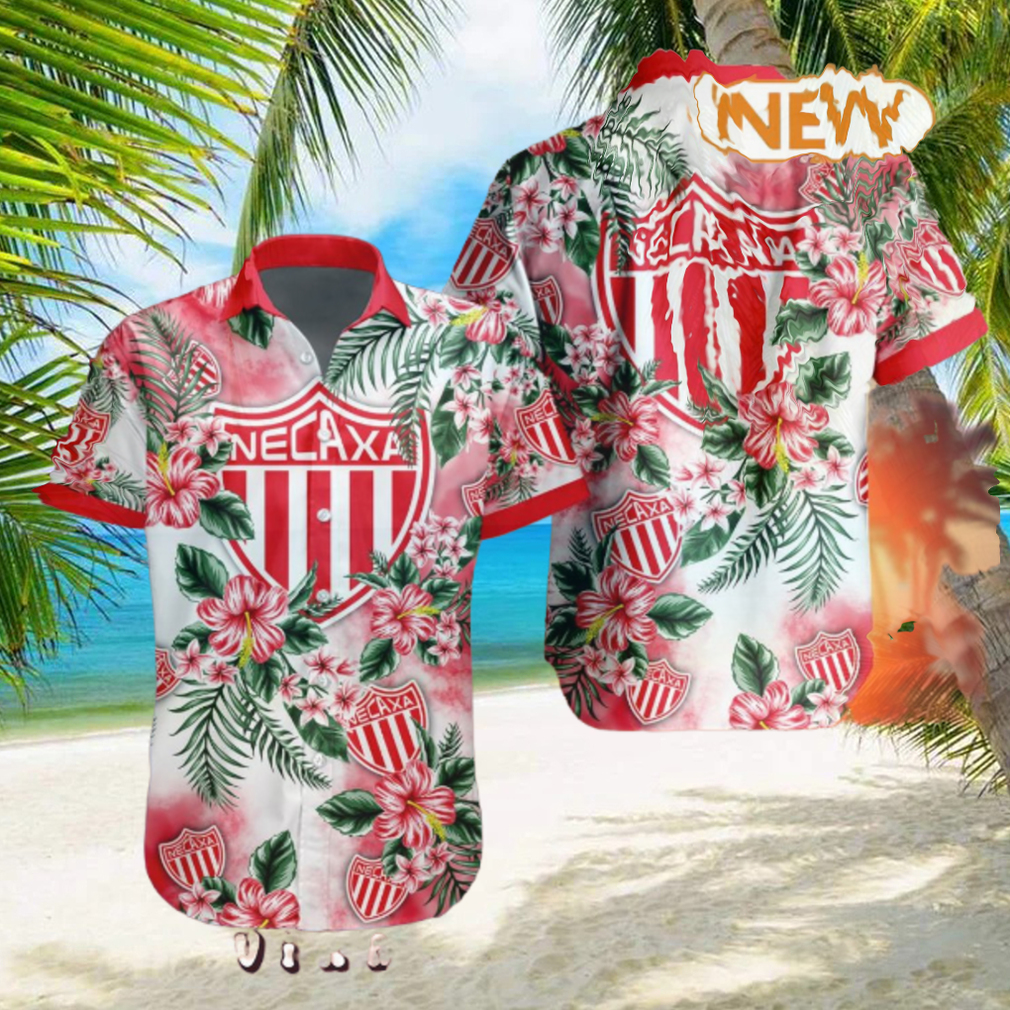 LIGA MX Club Necaxa Special Hawaiian Design Button Shirt LIGA MX Club Necaxa Special Hawaiian Design Button Shirt