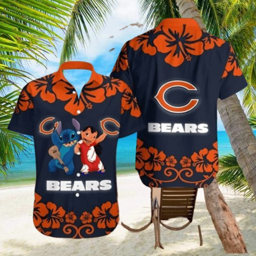 Lilo And Stitch Chicago Bears Hawaiian Shirt