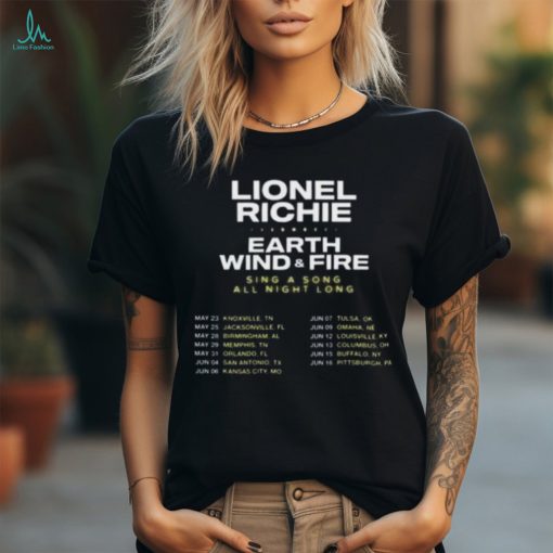 Lionel Richie and Earth Wind & Fire – Sing a Song All Night Long Tour 2024 Music T Shirt