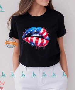 Lips 4th Of July Usa Patriotic Colorful American Flag Shirt