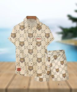 Louis Vuitton Tiger Pattern Summer Hawaiian Shirt And Short