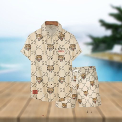 Louis Vuitton Tiger Pattern Summer Hawaiian Shirt And Short