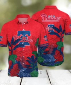 MLB Philadelphia Phillies Hawaiian Shirt Flower Tropical Trees Pattern For Fans