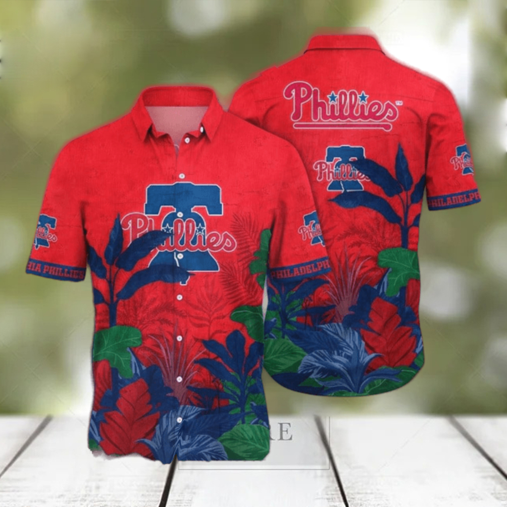 MLB Philadelphia Phillies Hawaiian Shirt Flower Tropical Trees Pattern For Fans MLB Philadelphia Phillies Hawaiian Shirt Flower Tropical Trees Pattern For Fans