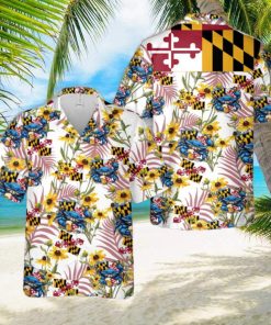 Maryland Flag Blue Crab, Cold Beer, Softball Hawaiian Shirt