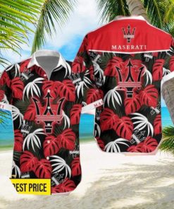 Maserati Leaf Pattern Tropical Hawaiian Shirt And Shorts Beach Gift