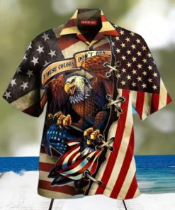 Men’s American Flag Eagle Print Collar Trendy Hawaiian Shirt