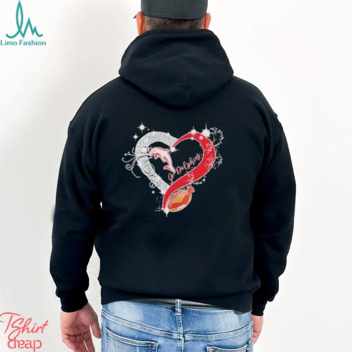 Miami Dolphins Go Dolphins Diamond Heart Shirt