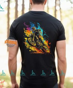 Motocross Dirt Bike Racing Supercross Flying Jump Flames T Shirt