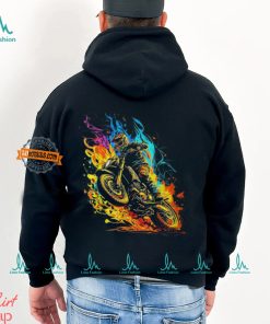 Motocross Dirt Bike Racing Supercross Flying Jump Flames T Shirt