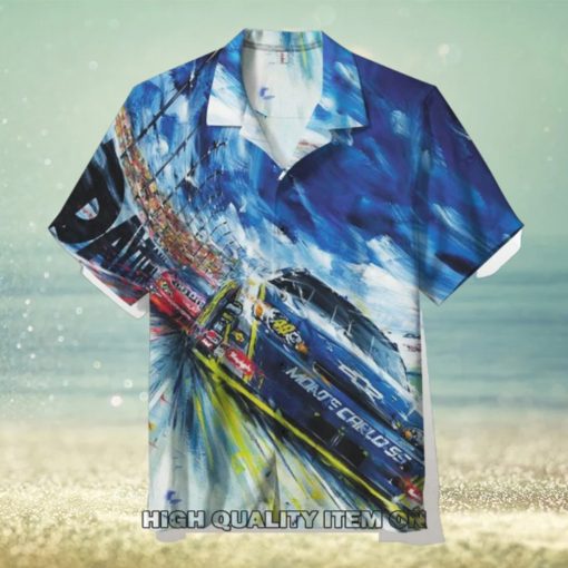 NASCAR Racing Sports Button Down Hawaiian Shirt