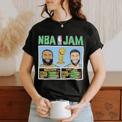 NBA Jam Jayson Tatum and Jaylen Brown Boston Celtics 2024 NBA Finals Champions NBA Jam Shirt