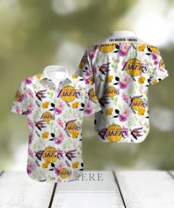 NBA Los Angeles Lakers Tropical Flowers Hawaiian Shirt