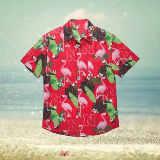 NCAA Nebraska Cornhuskers Flamingo Tropical Hawaiian Shirt