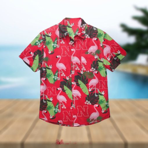 NCAA Nebraska Cornhuskers Flamingo Tropical Hawaiian Shirt