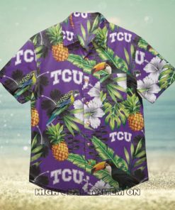 NCAA TCU Horned Frogs Parrot Tropical Floral Hawaiian Shirt