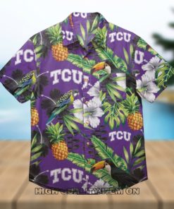 NCAA TCU Horned Frogs Parrot Tropical Floral Hawaiian Shirt