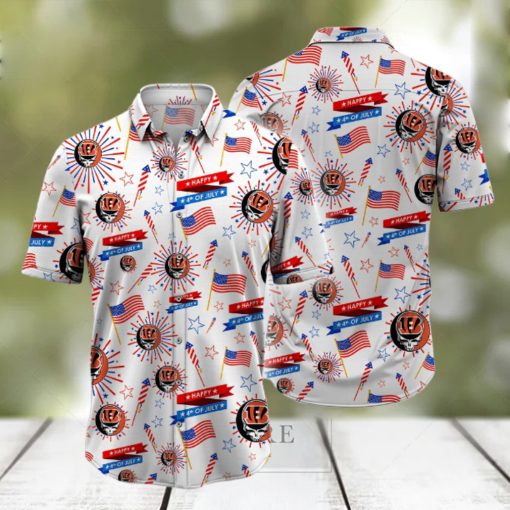 NFL Cincinnati Bengals Grateful Dead Hawaiian Shirt, Grateful Dead Hawaiian Shirt