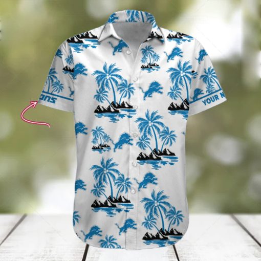 NFL Detroit Lions Palm Tree Tropical Summer Hawaiian Shirt