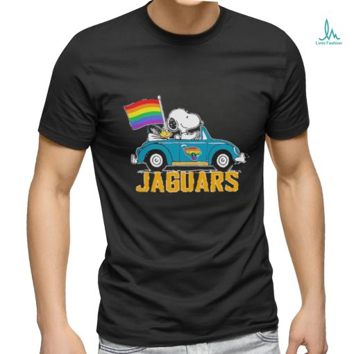 NFL Jacksonville Jaguars Snoopy Peanuts LGBT Flag T Shirt