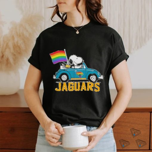 NFL Jacksonville Jaguars Snoopy Peanuts LGBT Flag T Shirt