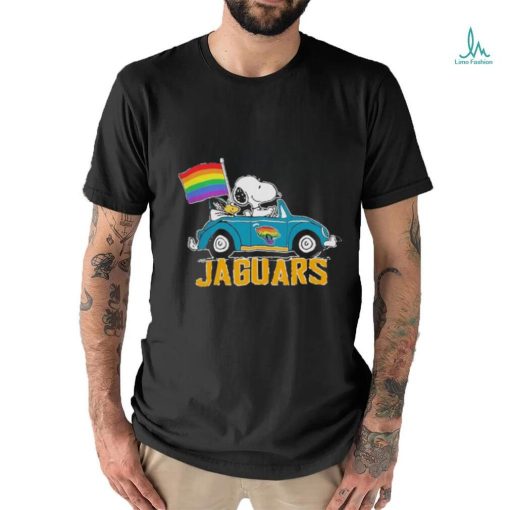 NFL Jacksonville Jaguars Snoopy Peanuts LGBT Flag T Shirt