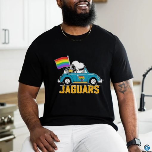 NFL Jacksonville Jaguars Snoopy Peanuts LGBT Flag T Shirt