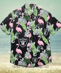 NFL Las Vegas Raiders Flamingo Black Hawaiian Shirt