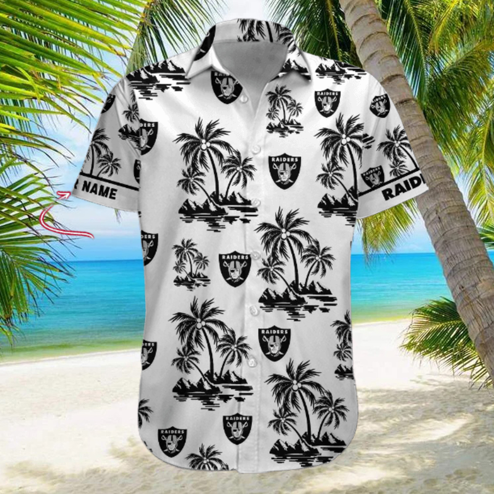 NFL Las Vegas Raiders Palm Tree Tropical Summer Hawaiian Shirt NFL Las Vegas Raiders Palm Tree Tropical Summer Hawaiian Shirt