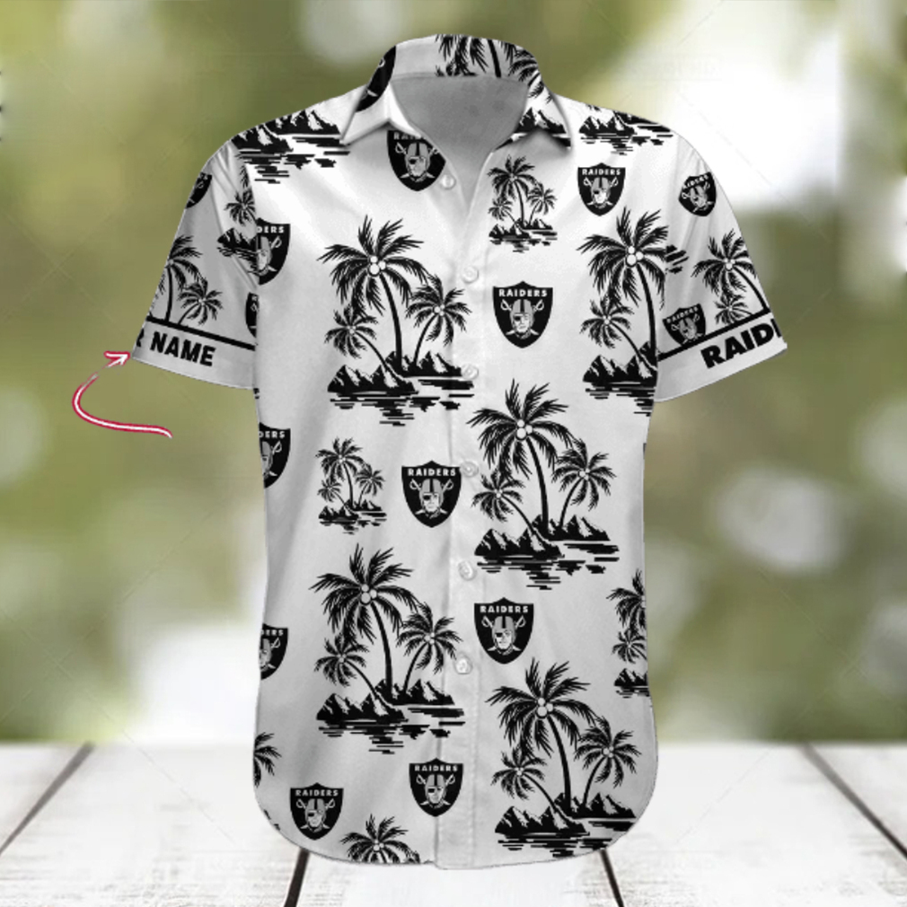 NFL Las Vegas Raiders Palm Tree Tropical Summer Hawaiian Shirt NFL Las Vegas Raiders Palm Tree Tropical Summer Hawaiian Shirt