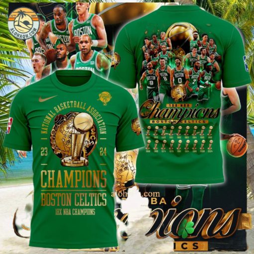 National Basketball Association 2023 2024 Champions Boston Celtics 18X NBA 3D T Shirt