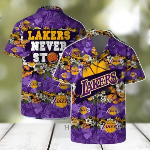 Never Stop Los Angeles Lakers Hawaiian Shirt