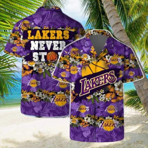 Never Stop Los Angeles Lakers Hawaiian Shirt